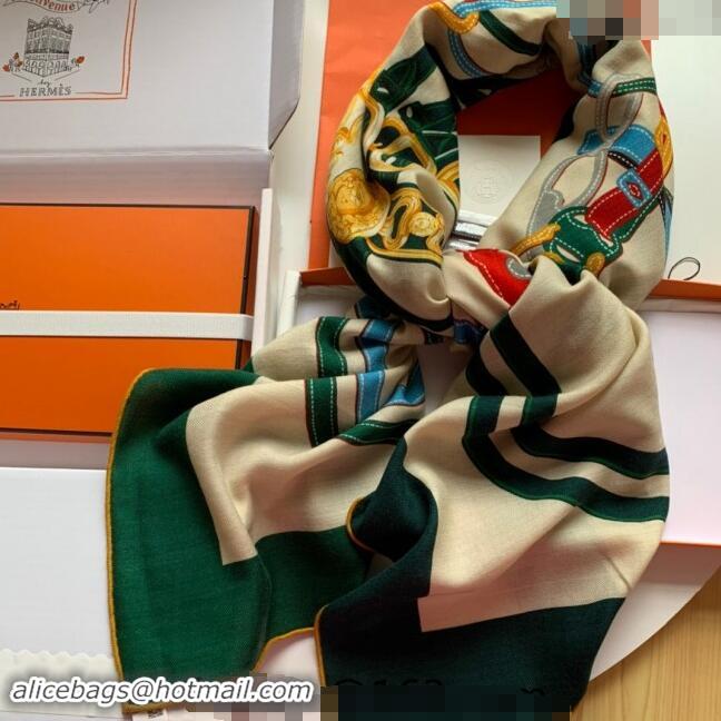 Best Quality Hermes Cashmere & Silk Sqaure Shawl Scarf 140cm 0130 Green 2024