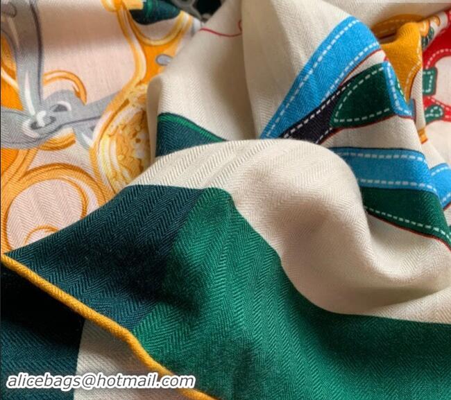 Best Quality Hermes Cashmere & Silk Sqaure Shawl Scarf 140cm 0130 Green 2024