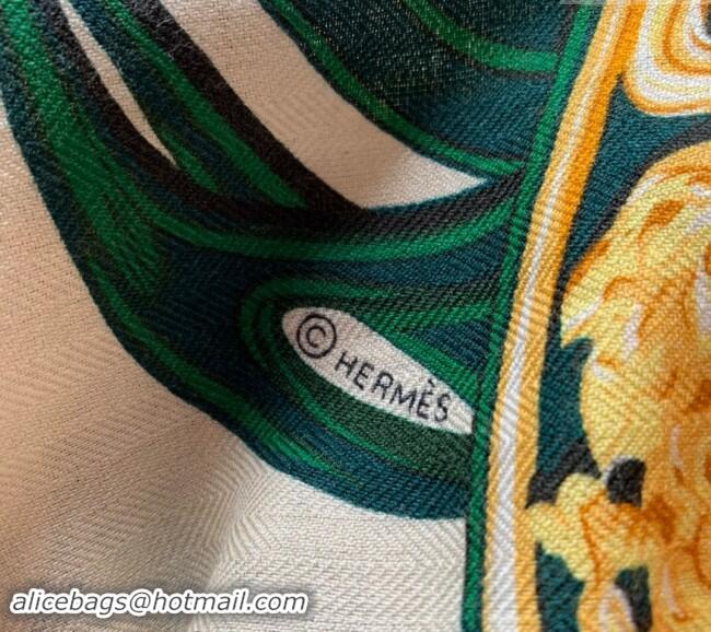 Best Quality Hermes Cashmere & Silk Sqaure Shawl Scarf 140cm 0130 Green 2024