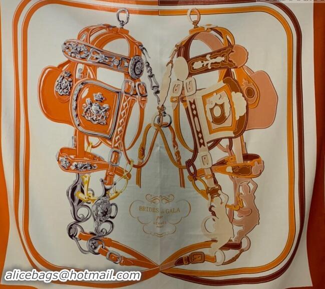 Super Quality Hermes Cashmere & Silk Sqaure Shawl Scarf 140cm 0130 Orange 2024