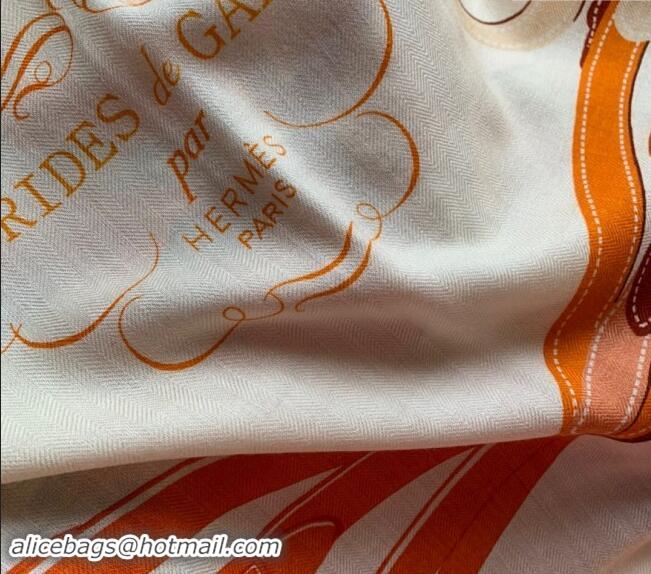 Super Quality Hermes Cashmere & Silk Sqaure Shawl Scarf 140cm 0130 Orange 2024