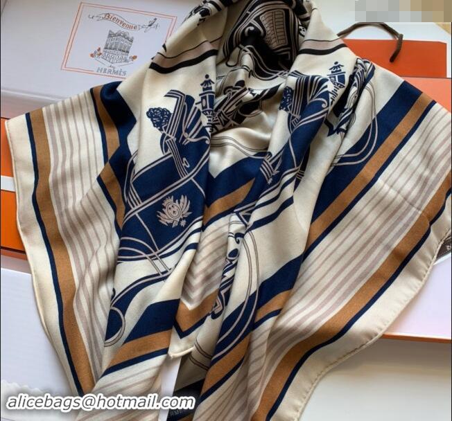 Top Quality Hermes Ownership Seal Cashmere & Silk Sqaure Shawl Scarf 140cm 0130 Beige 2024