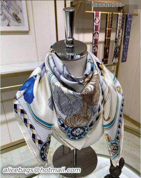 Affordable Price Hermes Harnais de Coeur Silk Sqaure Scarf 90x90cm H2100 Blue 2024