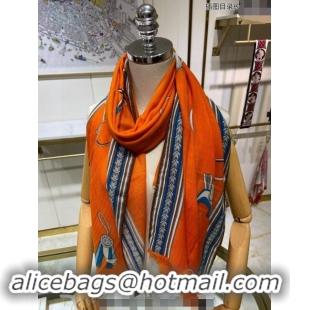 Most Popular Hermes Et Gris Gris Rectangle Cashmere Long Scarf 65x185cm H2100 Orange 2024