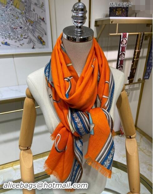 Most Popular Hermes Et Gris Gris Rectangle Cashmere Long Scarf 65x185cm H2100 Orange 2024