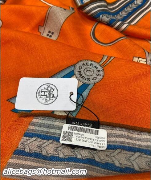 Most Popular Hermes Et Gris Gris Rectangle Cashmere Long Scarf 65x185cm H2100 Orange 2024