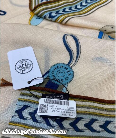 Best Price Hermes Et Gris Gris Rectangle Cashmere Long Scarf 65x185cm H2100 Light Beige 2024