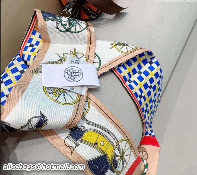 Top Quality Hermes Silk Twilly Bandeau Scarf 6x90cm 0304 Nude 2024