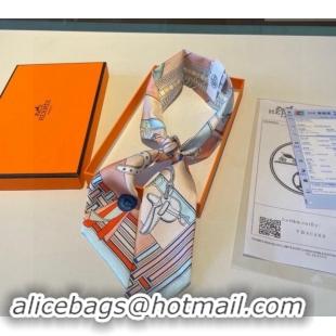 Well Crafted Hermes Silk Bandeau Scarf 5x86cm 0304 Light Blue 2024