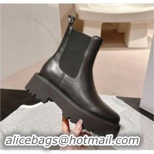 Top Grade Celine Calfskin Platform Ankle Boots 5cm Black 1011120