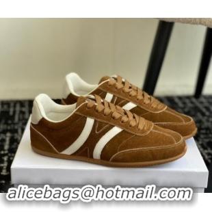 Popular Style Celine Jogger Low Lace-up Sneakers with Triomphe in Suede Brown 1012001