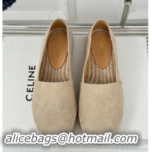 Pretty Style Celine Espadrilles Flats in Suede Beige 1012016