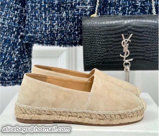 Pretty Style Celine Espadrilles Flats in Suede Beige 1012016