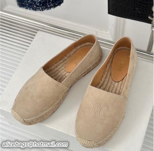 Pretty Style Celine Espadrilles Flats in Suede Beige 1012016