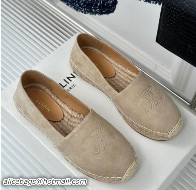 Pretty Style Celine Espadrilles Flats in Suede Beige 1012016