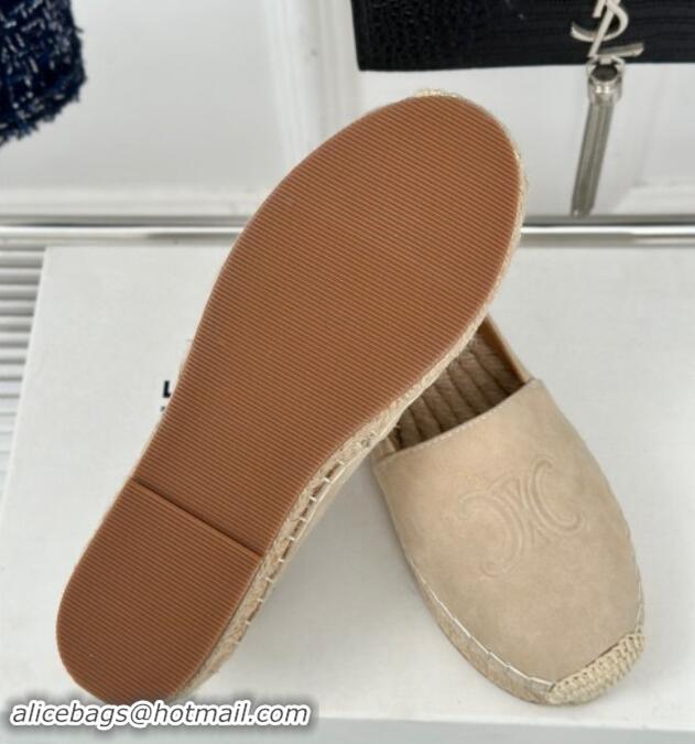 Pretty Style Celine Espadrilles Flats in Suede Beige 1012016