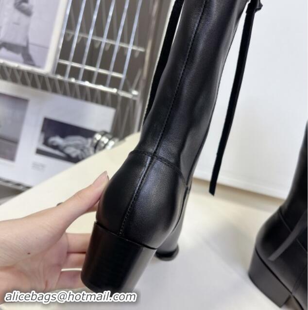 Most Popular Celine Calfskin Medium Boots 4.5cm with Tassel Black 012024