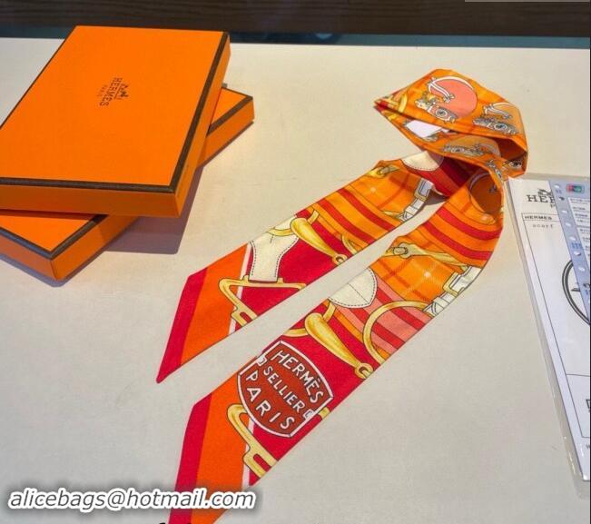 Top Quality Hermes Silk Bandeau Scarf 5x86cm 0305 Orange 2024