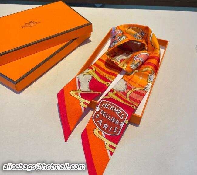 Top Quality Hermes Silk Bandeau Scarf 5x86cm 0305 Orange 2024