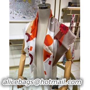 Discount Hermes Just Married Silk Sqaure Scarf 90x90cm 0130 White 2024