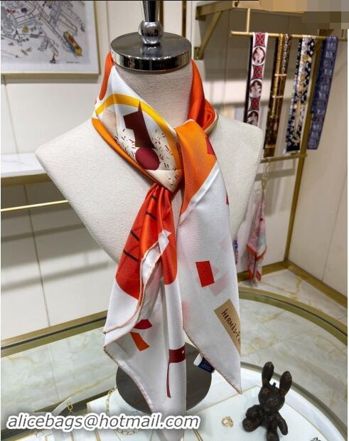 Discount Hermes Just Married Silk Sqaure Scarf 90x90cm 0130 White 2024