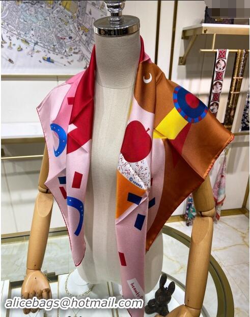 Luxurious Hermes Just Married Silk Sqaure Scarf 90x90cm 0130 Pink 2024