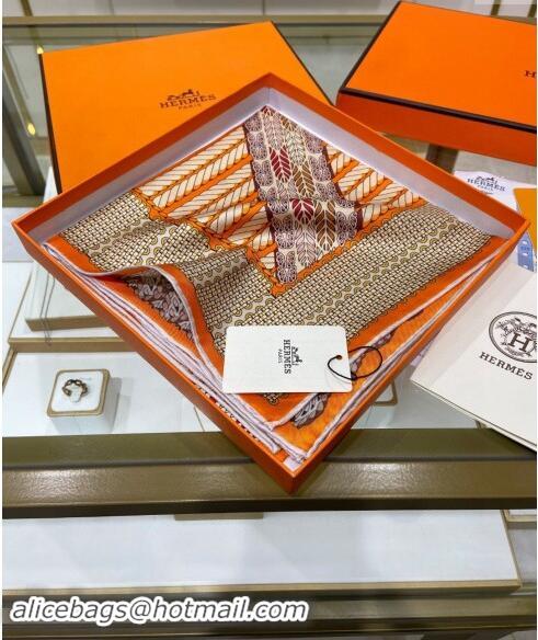 Cheapest Hermes Dressage Tressage Silk Sqaure Scarf 90x90cm 0130 Orange 2024