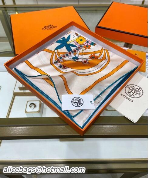 Buy Discount Hermes La Danse du Printemps Silk Sqaure Scarf 90x90cm H0304 White 2024