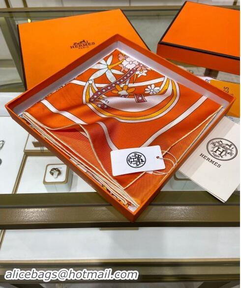 Luxury Discount Hermes La Danse du Printemps Silk Sqaure Scarf 90x90cm 0304 Orange 2024