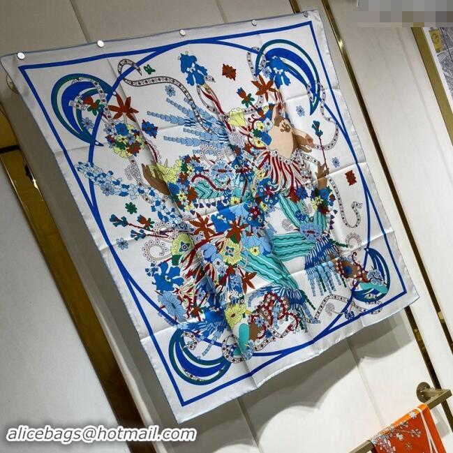 Buy Discount Hermes La Danse du Printemps Silk Sqaure Scarf 90x90cm 0304 Blue 2024