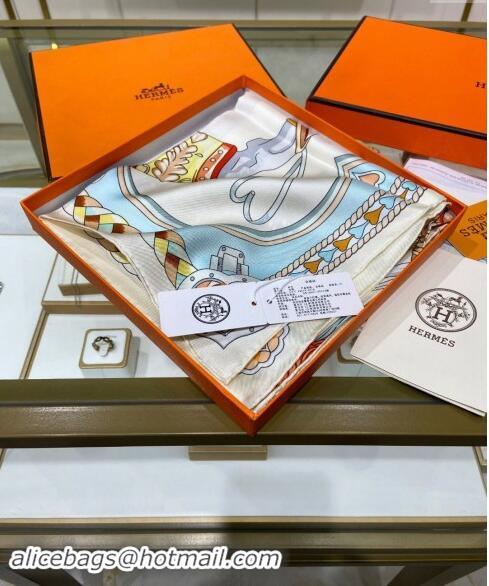 Famous Brand Hermes Harnais de Coeur Silk Square Scarf 90x90cm 3163 Beige 2024