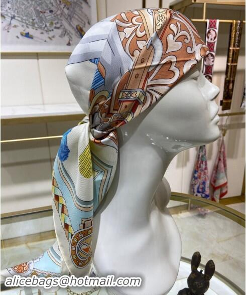 Famous Brand Hermes Harnais de Coeur Silk Square Scarf 90x90cm 3163 Beige 2024