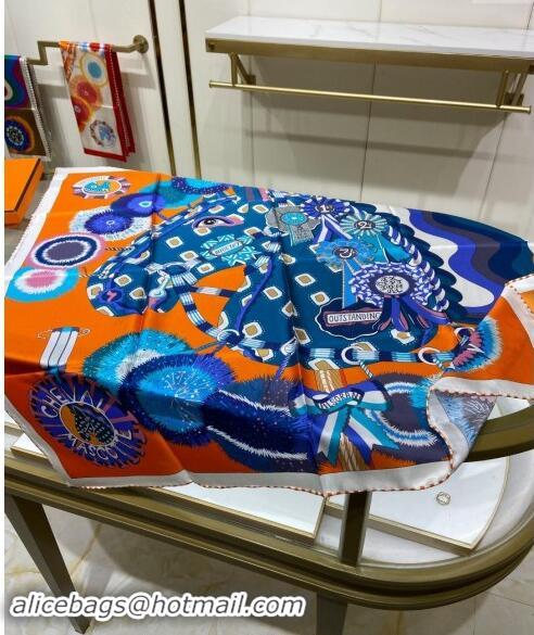 Good Product Hermes Cheval Mascotte Sqaure Scarf 90x90cm 3164 Orange 2024