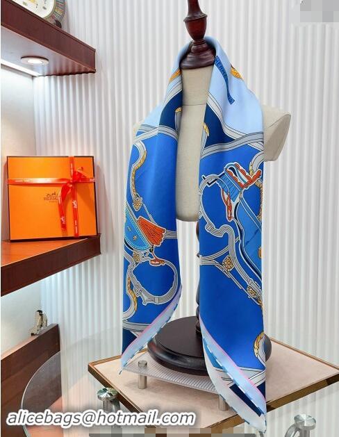 Top Design Hermes Springs Remix Sqaure Scarf 90x90cm 3165 Blue 2024