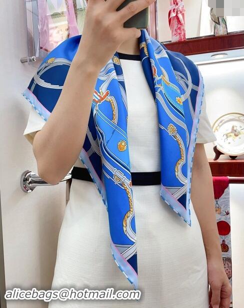 Top Design Hermes Springs Remix Sqaure Scarf 90x90cm 3165 Blue 2024