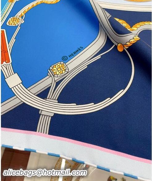 Top Design Hermes Springs Remix Sqaure Scarf 90x90cm 3165 Blue 2024