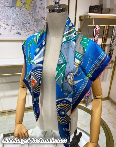 Good Taste Hermes Neo Brandebourgs Sqaure Scarf 90x90cm 3165 Blue 2024