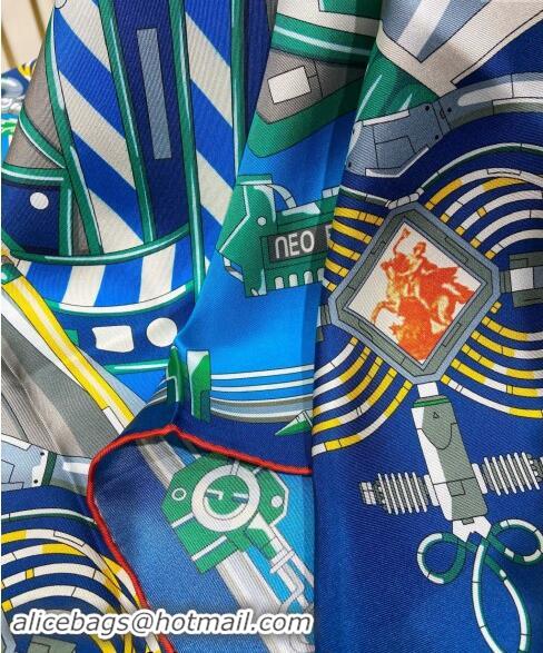 Good Taste Hermes Neo Brandebourgs Sqaure Scarf 90x90cm 3165 Blue 2024