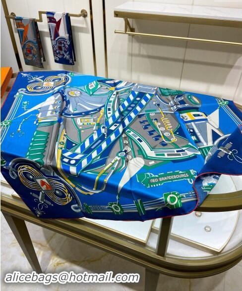 Good Taste Hermes Neo Brandebourgs Sqaure Scarf 90x90cm 3165 Blue 2024