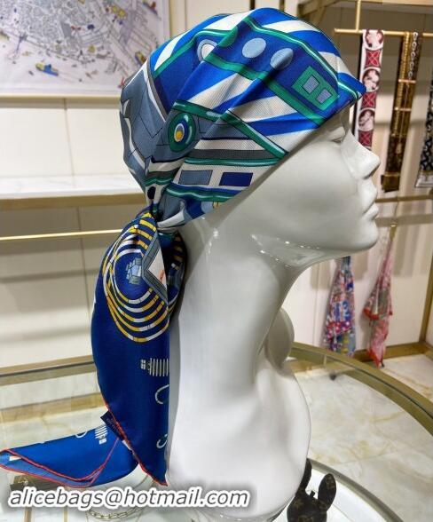 Good Taste Hermes Neo Brandebourgs Sqaure Scarf 90x90cm 3165 Blue 2024