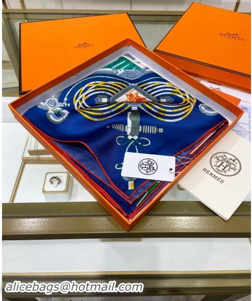 Good Taste Hermes Neo Brandebourgs Sqaure Scarf 90x90cm 3165 Blue 2024