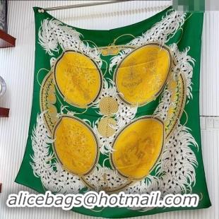 Buy Discount Hermes Embroidery Story Sqaure Shawl Scarf 140cm 7024 Green 2024