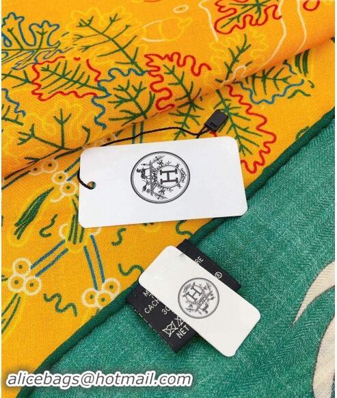 Buy Discount Hermes Embroidery Story Sqaure Shawl Scarf 140cm 7024 Green 2024