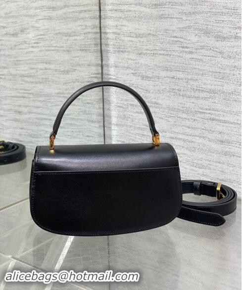 Pretty Style Dior Small 30 Montaigne Avenue Top Handle Bag in Ribbed Calfskin 6530 Black 2024