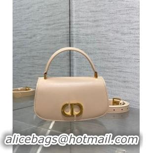 Big Discount Dior Small 30 Montaigne Avenue Top Handle Bag in Ribbed Calfskin 6530 Light Beige 2024