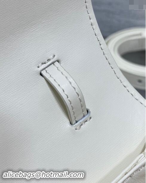 Promotional Dior Small 30 Montaigne Avenue Top Handle Bag in Ribbed Calfskin 6530 White 2024