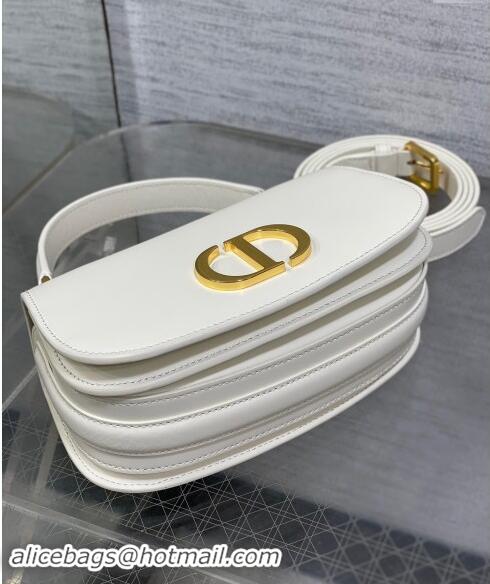 Promotional Dior Small 30 Montaigne Avenue Top Handle Bag in Ribbed Calfskin 6530 White 2024