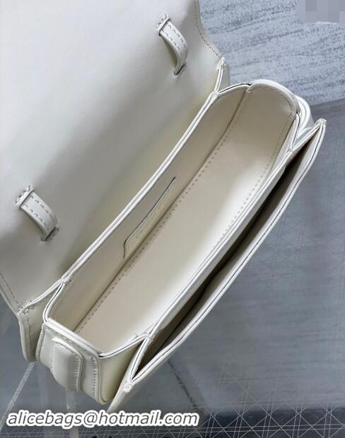 Promotional Dior Small 30 Montaigne Avenue Top Handle Bag in Ribbed Calfskin 6530 White 2024