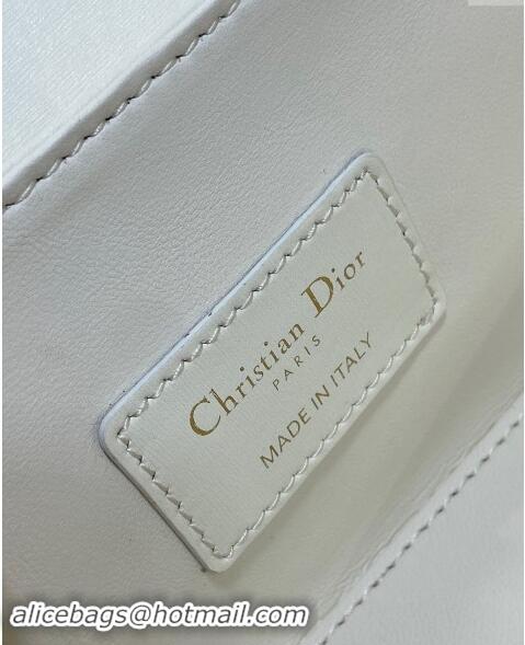 Promotional Dior Small 30 Montaigne Avenue Top Handle Bag in Ribbed Calfskin 6530 White 2024