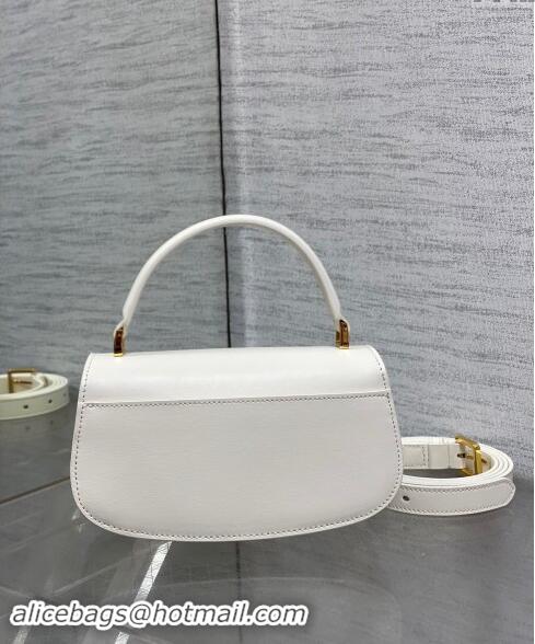 Promotional Dior Small 30 Montaigne Avenue Top Handle Bag in Ribbed Calfskin 6530 White 2024